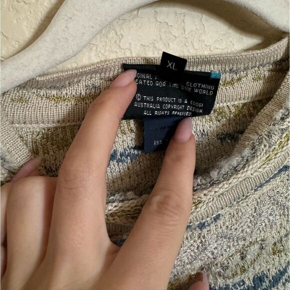 COOGI Australia 3D Knit‎ Sweater Size XL Lightweight Earthy Colors - Picture 5 of 8